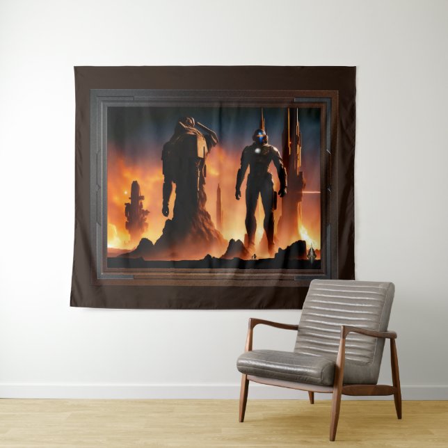 The Titans Of Arkeros AI Concept Art by Xzendor7 Tapestry (In Situ (Horizontal))