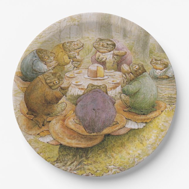 The Toads' Tea Party (by Beatrix Potter) Paper Plate (Front)