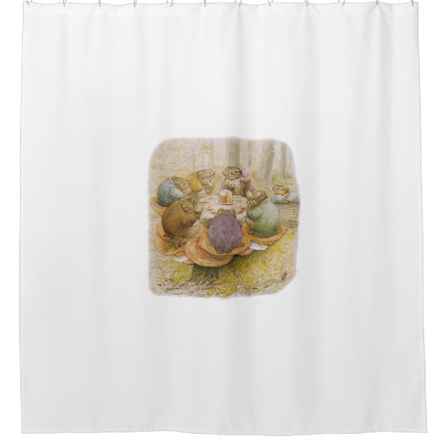 The Toads' Tea Party (by Beatrix Potter) Shower Curtain (Front)