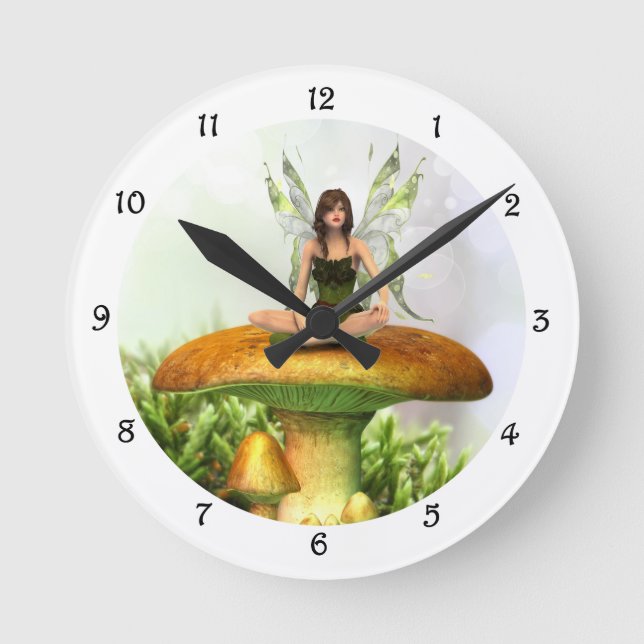 The Toadstool Fairy Round Clock (Front)