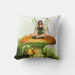 The Toadstool Fairy Throw Pillow