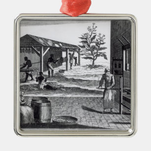 The Tobacco Manufactory in Different Branches Metal Tree Decoration