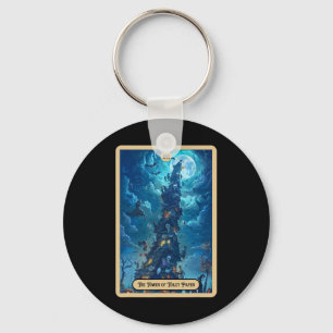 The Toilet Paper Tower (the Rower) Halloween Tarot Key Ring