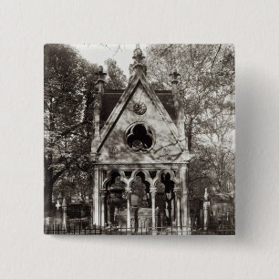 The Tomb of Abelard and Heloise, built in 1817 15 Cm Square Badge