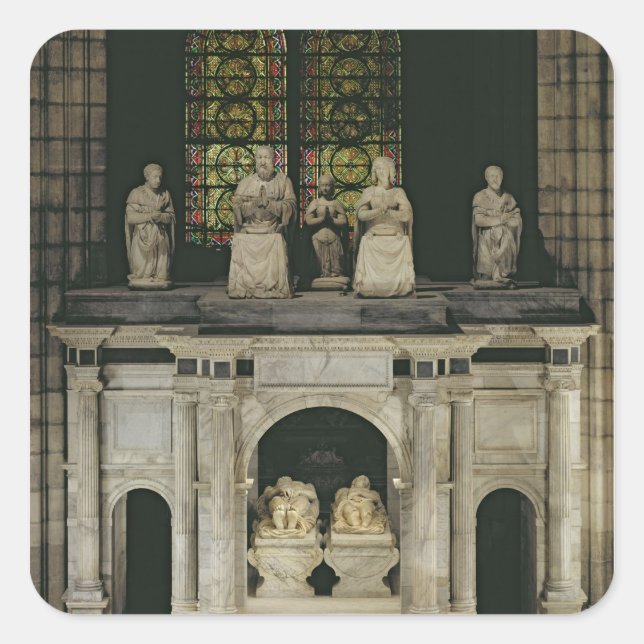 The Tomb of Francois I  and Claude of France Square Sticker (Front)