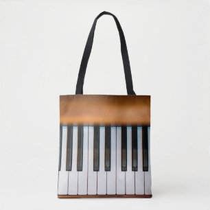 The top view of vintage key piano. abstract, antiq tote bag