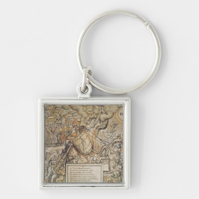 The Toppling Melting Pot Key Ring (Front)