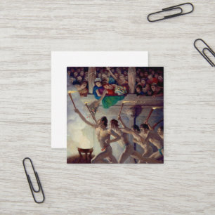 The Torch Race, Grecian Olympics by N. C. Wyeth Square Business Card