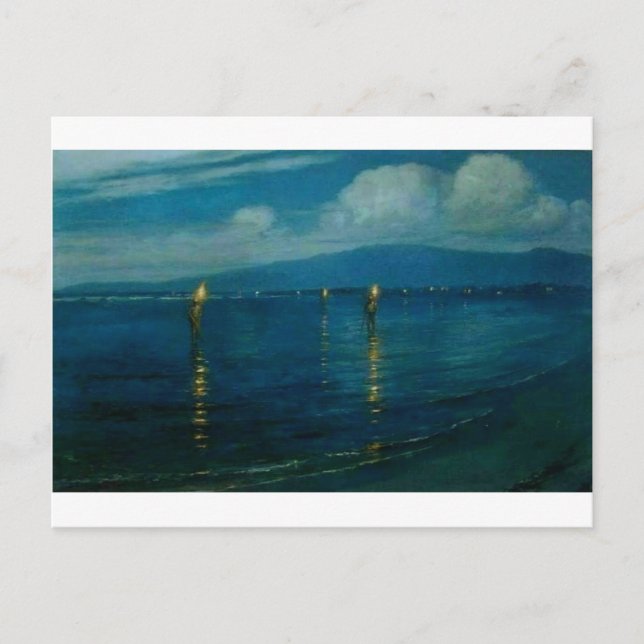 The Torchlight Fishermen, Waikiki Postcard (Front)