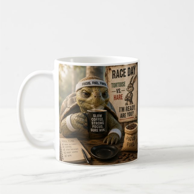 The Tortoise preparing for the Hare Coffee Mug (Left)