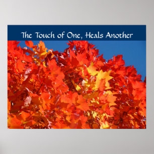 The Touch of One Heals Another Nursing Autumn Poster