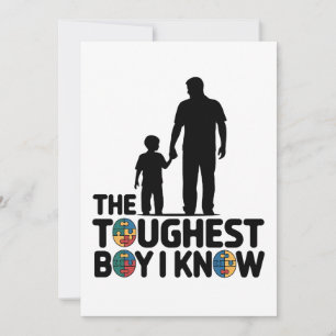 The Toughest Boy I Know Autism Fathers Day  Invitation