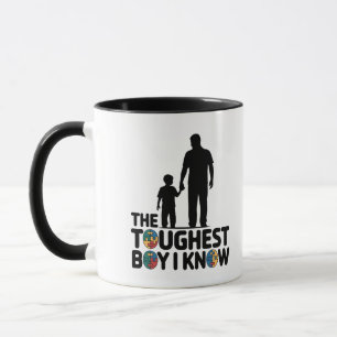 The Toughest Boy I Know Autism Fathers Day  Mug