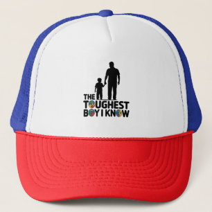The Toughest Boy I Know Autism Fathers Day  Trucker Hat