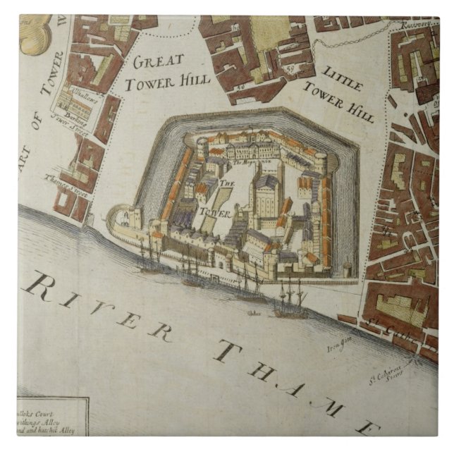 The Tower and St. Catherine's, detail of the Tower Tile (Front)
