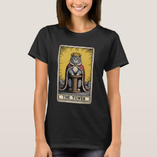 The Tower Cat Tarot Card Cat Scratching Post Tree T-Shirt