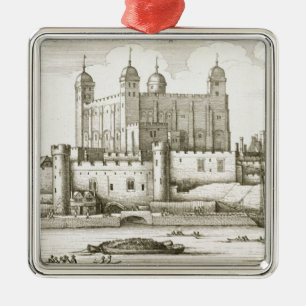 The Tower of London, 1647 (engraving) Metal Ornament