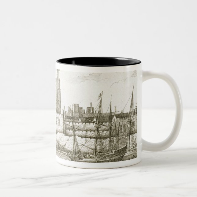 The Tower of London, 1647 (engraving) Two-Tone Coffee Mug (Right)