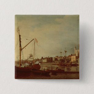 The Tower of London from the Thames 15 Cm Square Badge