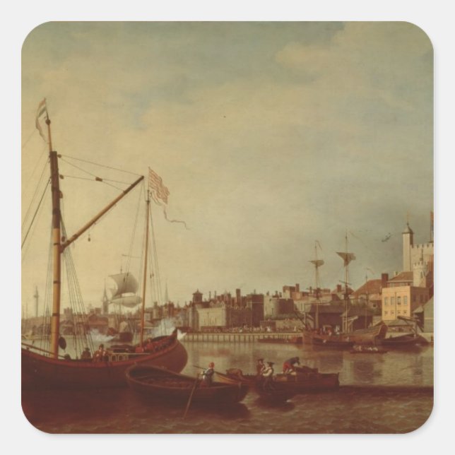 The Tower of London from the Thames Square Sticker (Front)