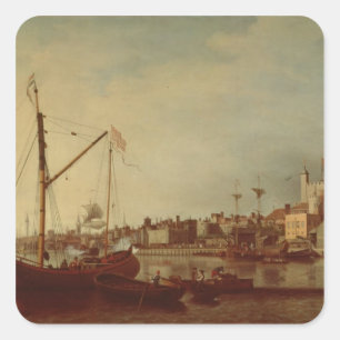 The Tower of London from the Thames Square Sticker