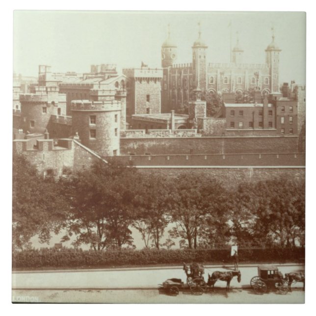 The Tower of London (sepia photo) Ceramic Tile (Front)
