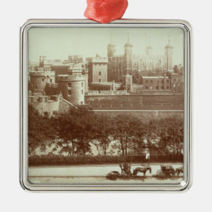 The Tower of London (sepia photo) Metal Tree Decoration