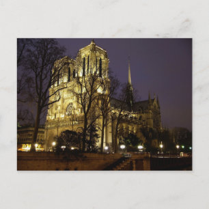The towers of Notre Dame at night, Paris Postcard