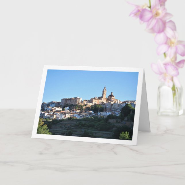 The Town of Chelva, Mountain Town, Spain Card (Orchid)