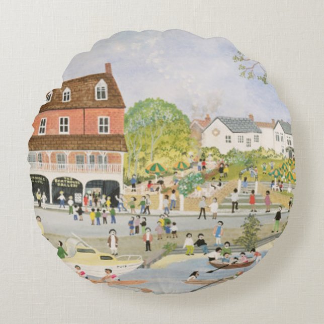 The Towpath Walton-on-Thames Round Cushion (Front)