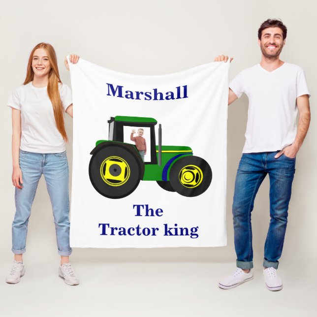 The tractor king , modern photo kids  fleece blanket (In Situ)