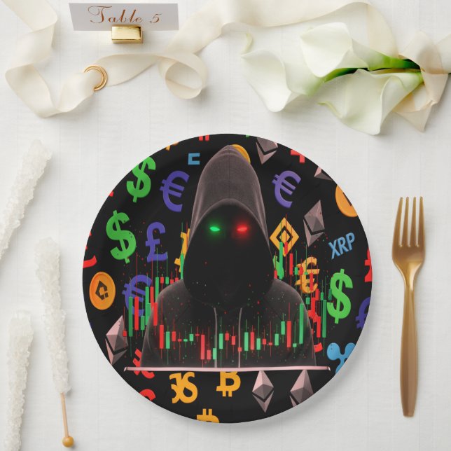 The Trader Dream Collection Candlestick Charts Paper Plate (Wedding)
