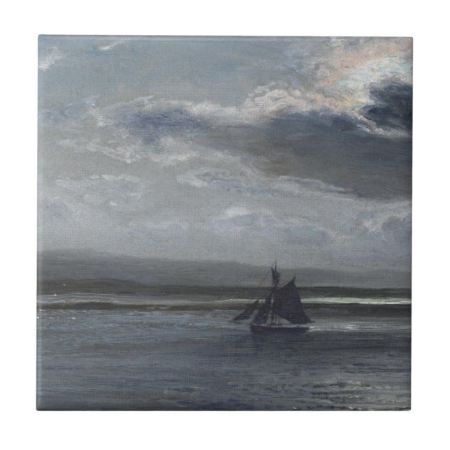 The Traeth Mawr, Moonlight Ceramic Tile (Front)