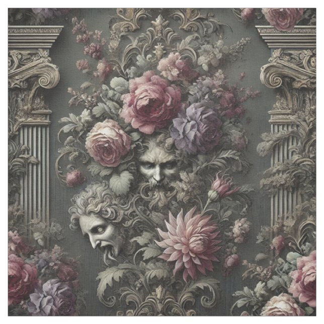 The Tragedy Chorus – Gothic Statement Tile Fabric (Swatch)