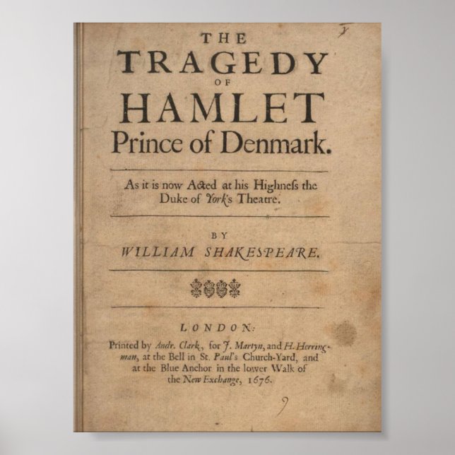 The Tragedy of Hamlet Poster (Front)