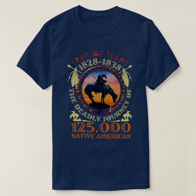 The Trail Ends Native American Native American  T-Shirt (Design Front)