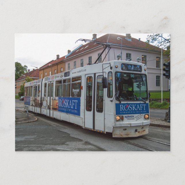 The tram in Trondheim, "Graakallbanen" Postcard (Front)