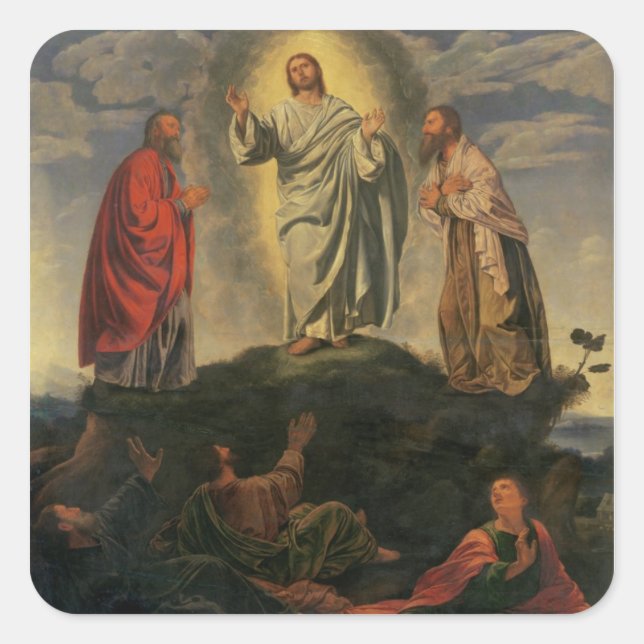 The Transfiguration, c.1527-33 (oil on panel) Square Sticker (Front)