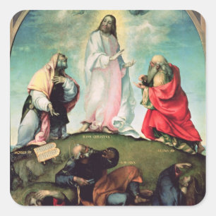 The Transfiguration of Christ, c.1510-12 (oil on p Square Sticker