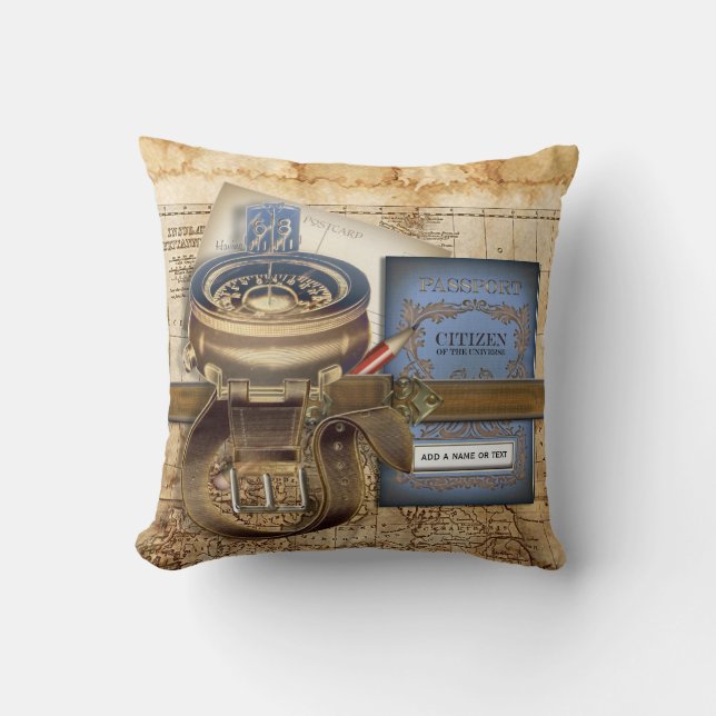 The Traveller Personalised Cushion (Front)