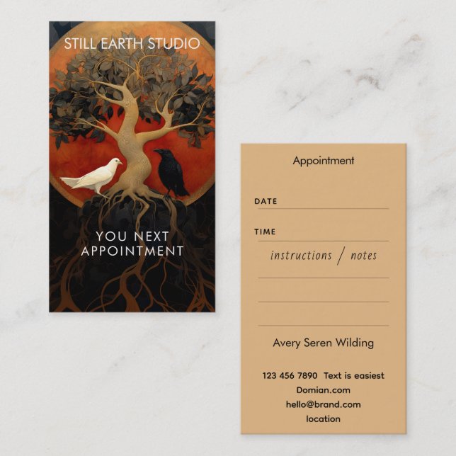 The Tree Between Worlds | Tree of Life R&B Appointment Card (Front/Back)