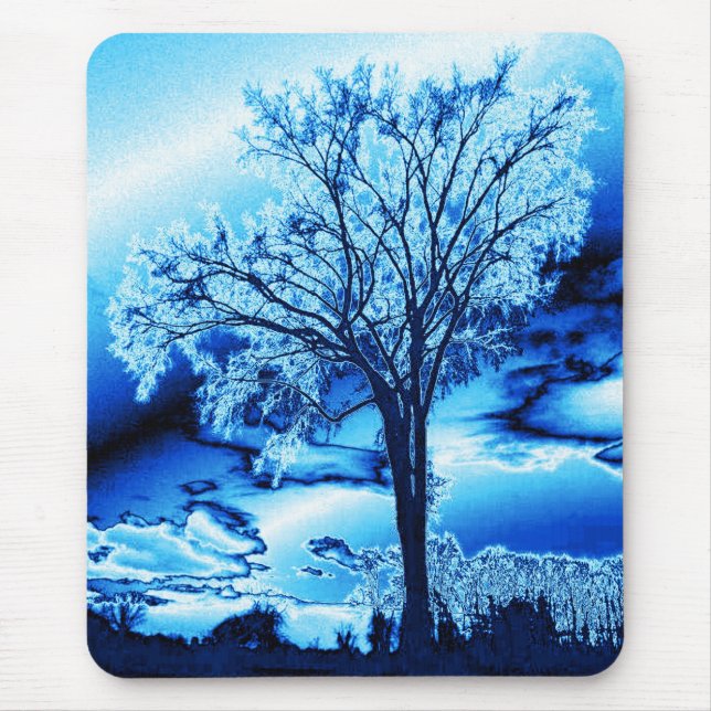 The Tree in Ice Blue mouse pad (Front)