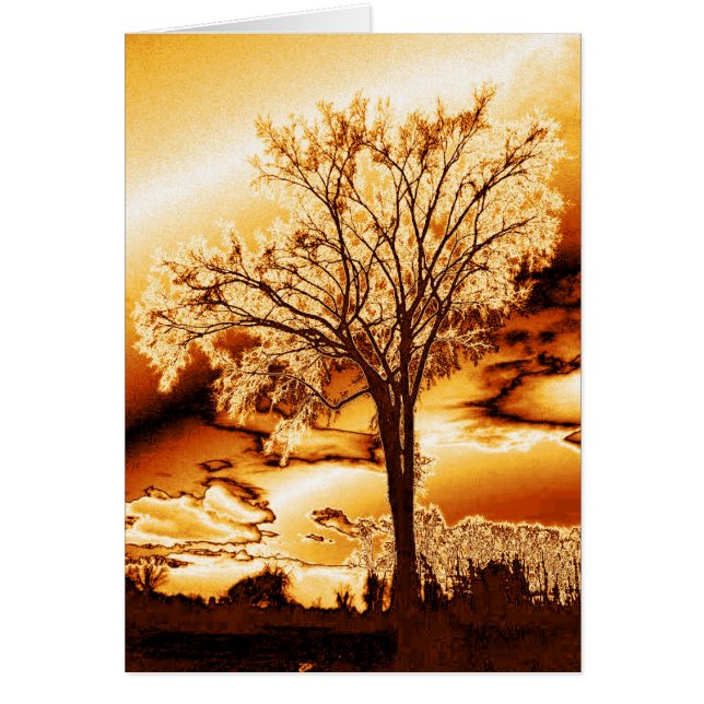 The Tree in Molten Gold Card (blank) (Front)