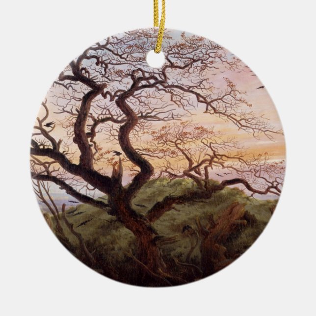 The Tree of Crows, 1822 Ceramic Tree Decoration (Front)