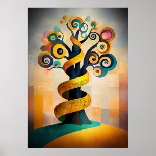 The Tree of Life - Cubist Minimalist Vision Poster