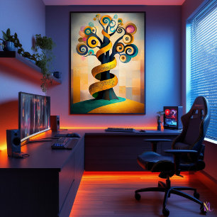 The Tree of Life - Cubist Minimalist Vision  Poster