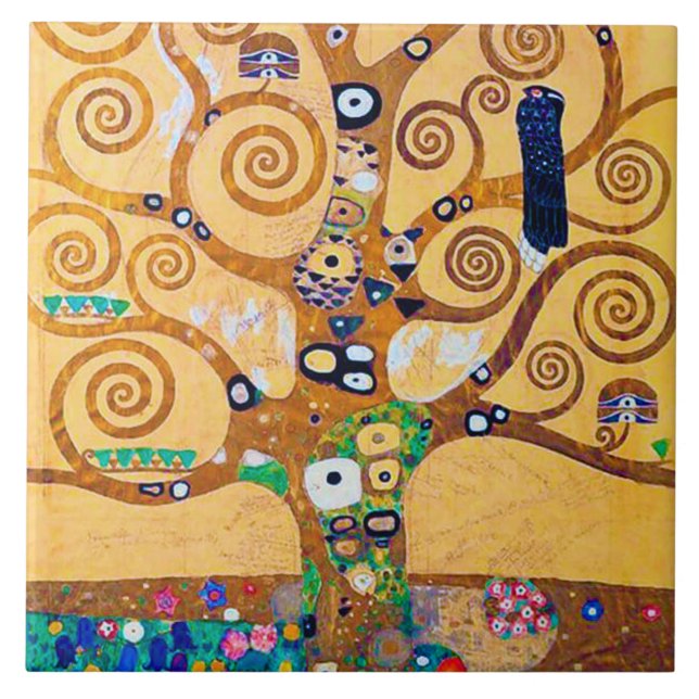 The Tree of Life (detail), Klimt Ceramic Tile (Front)
