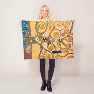 The Tree of Life (detail), Klimt Fleece Blanket