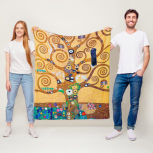 The Tree of Life (detail), Klimt Fleece Blanket
