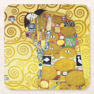 The Tree of Life (detail), Klimt Square Paper Coaster